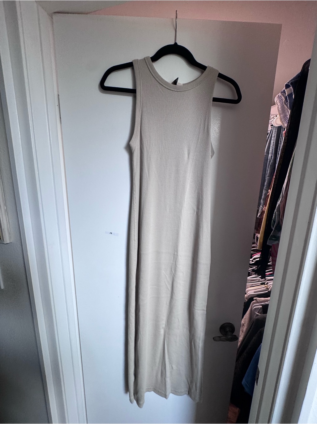 Universal Thread Sleeveless Ribbed Maxi Dress In Cream